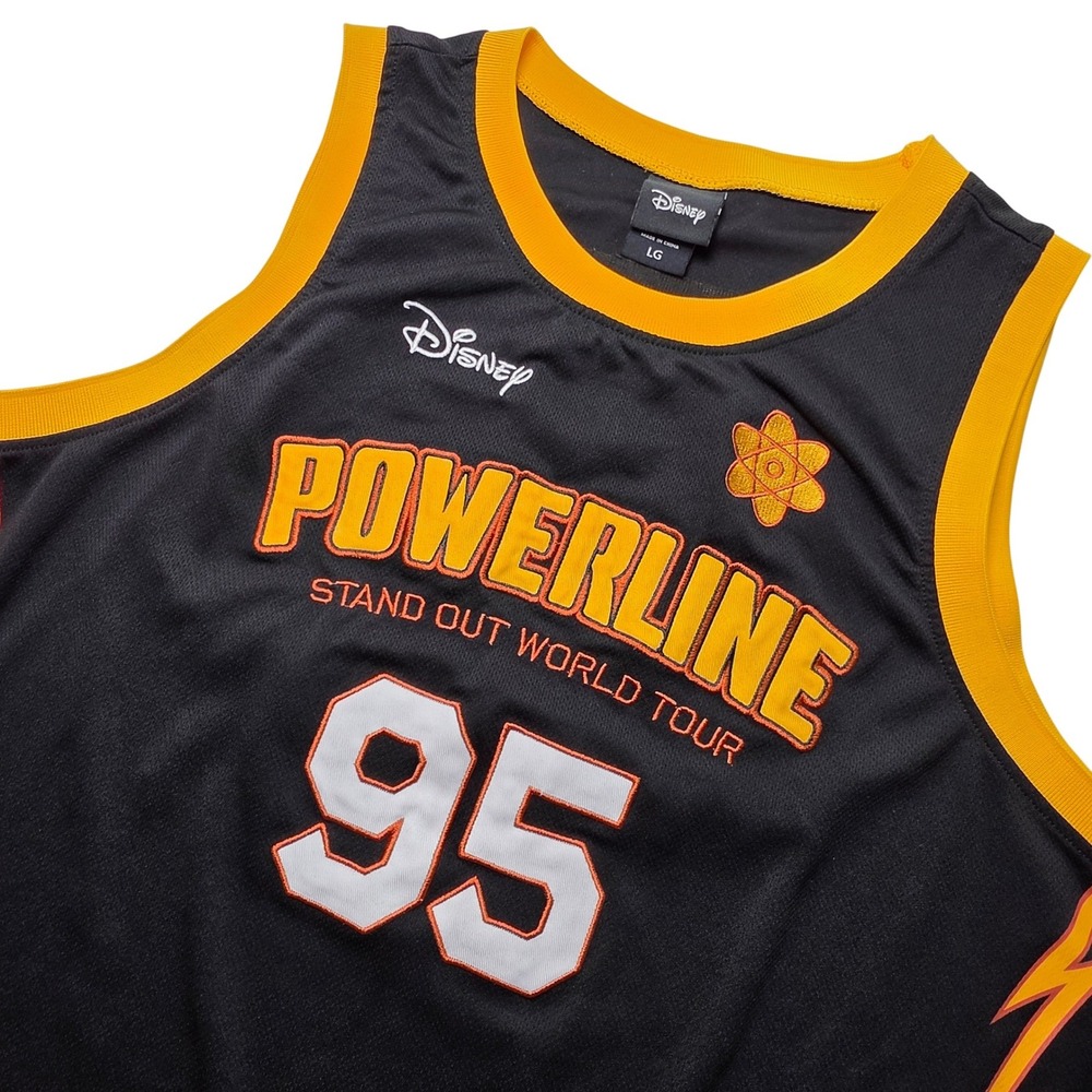 Disney Powerline 95 Jersey Mens Large Black Yellow Goofy Movie Tank Top